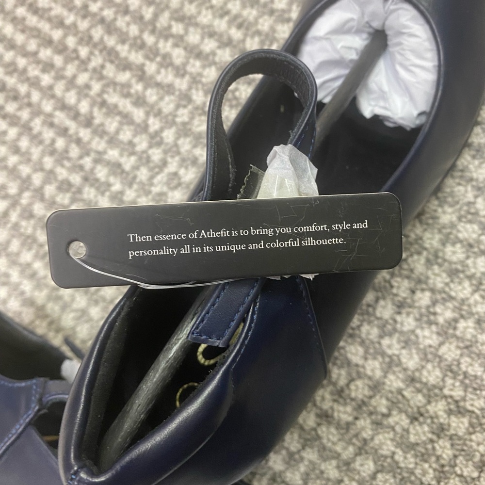 Nwt athlefit Navy Mary Jane Block Heel Pumps - Women's - Picture 5 of 6